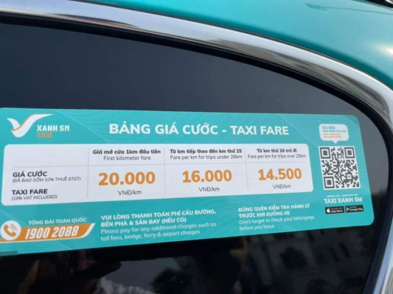 Giá dịch vụ của xe taxi VinFast